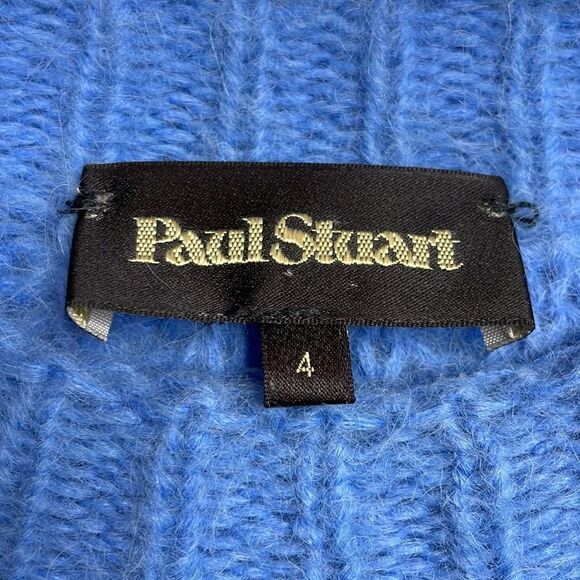 Paul Stewart Knit Ribbed Alpaca Oversized Sweater Blue Size 4 - Picture 6 of 11